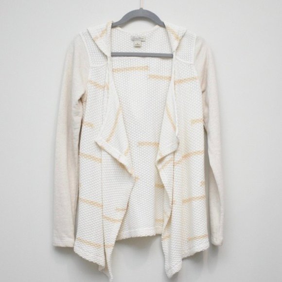 LUCKY BRAND Striped Cardigan Hooded Sweater Size S